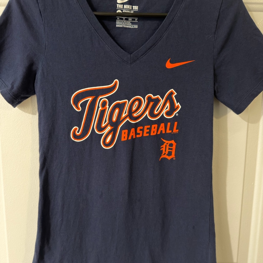 Nike Navy Tee with Orange Tigers Graphic